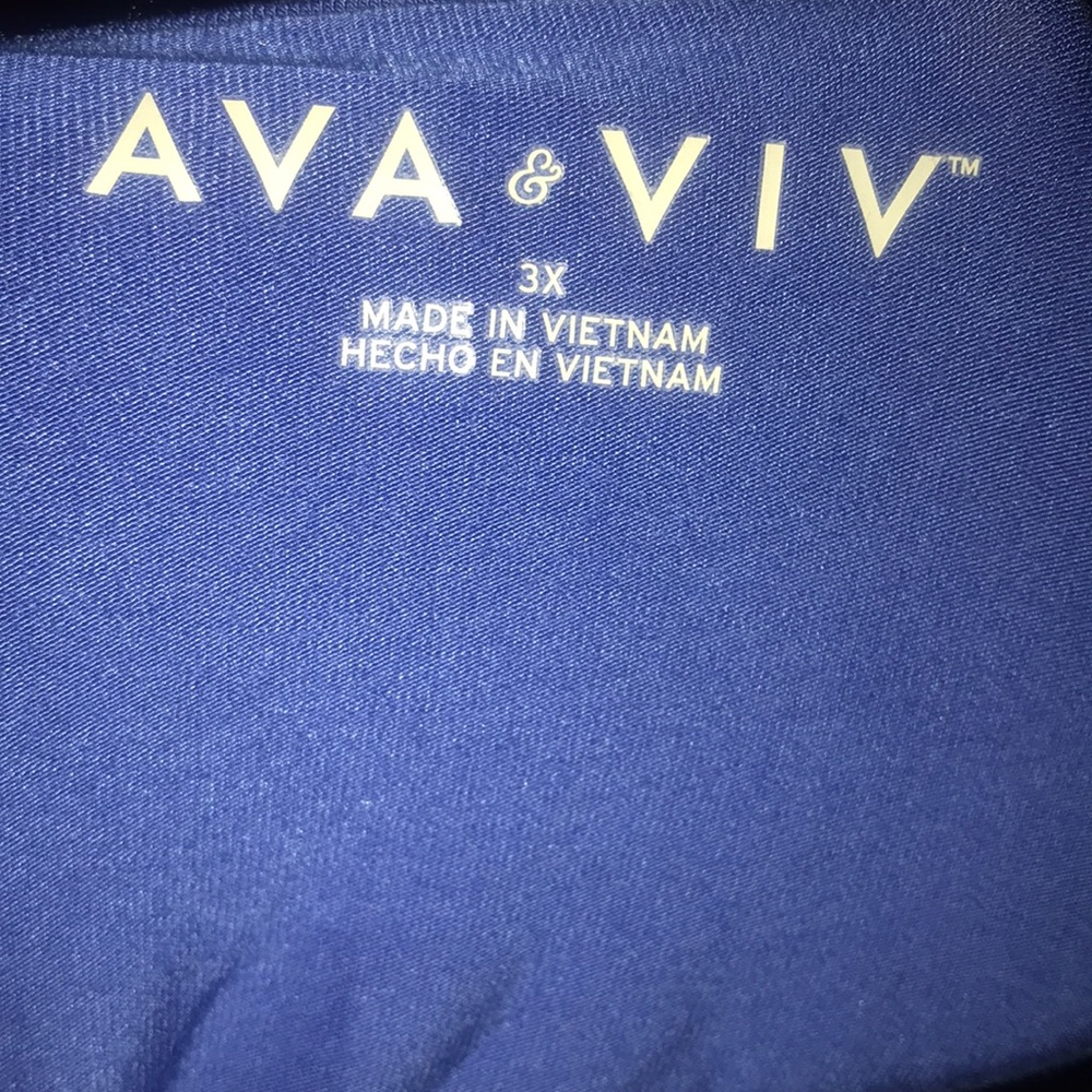 PLUS SIZE Ava & Viv Blue Wrap Around Dress - Picture 4 of 4
